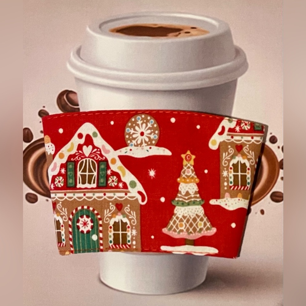 Christmas Coffee Cup Cozies - Reversible